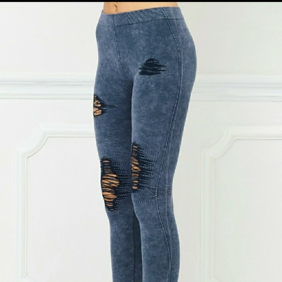 ❤ destroyed Moto leggings - Picture 2 of 5